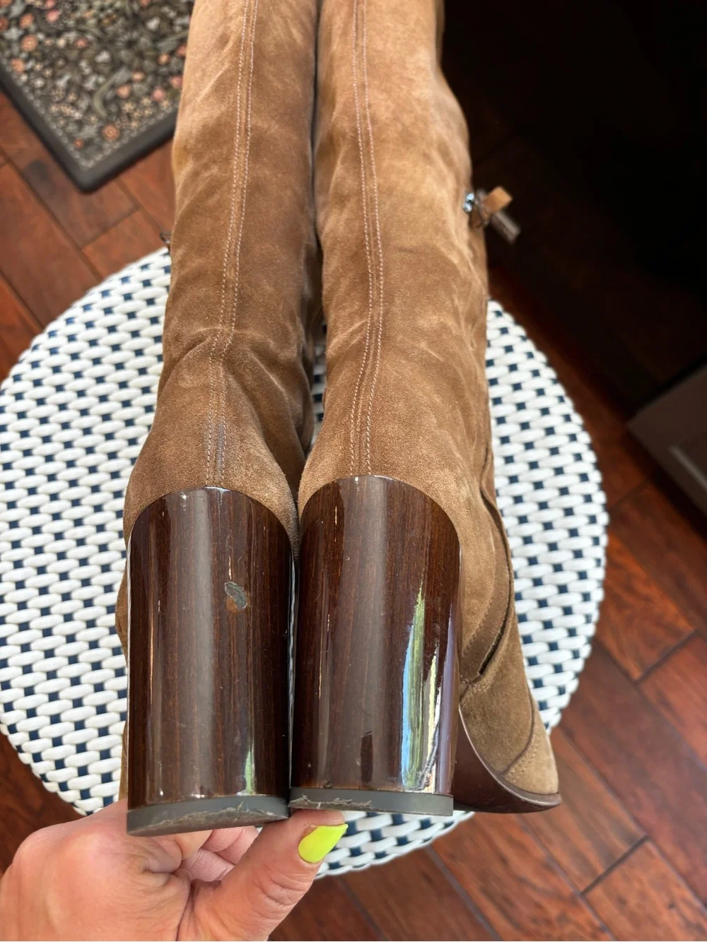 Billy Reid Tall Suede Block Heel Boot - Brown